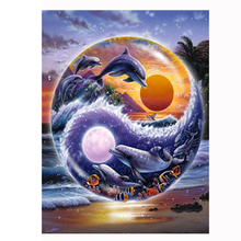 5D DIY Diamond Painting Dolphin Animal Full Square/Round Diamond Embroidery Sea Cross Stitch Rhinestone Mosaic Decor Home Gift 2024 - buy cheap