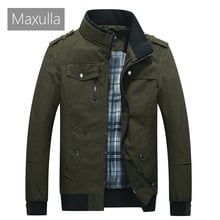 Maxulla jaqueta masculina de algodão, casaco militar de primavera piloto masculino, jaqueta bomber air force cargo 2024 - compre barato