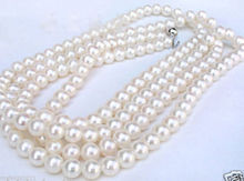 AAA Natural 7-8MM white Seawater pearl necklace 50" 2024 - buy cheap