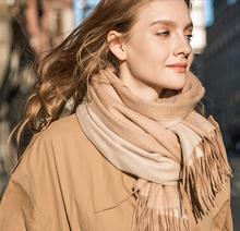 Pashmina bufanda de lana de Cachemira bufanda de las mujeres invierno bufandas doble lados Beige camello grueso de alta calidad Tela Natural envío gratis 2024 - compra barato