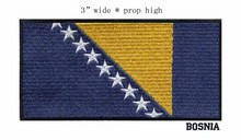 Patch de bandeira bordada grande de 3 "da bósnia e herzegovina remendo para cores de doces/três estrelas brancas/cor roxa 2024 - compre barato
