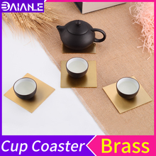 Drink Cup Coaster Brass Gold Placemat for Dining Kitchen Table Decoration Tea Coffee Milk Cup Mats Waterproof Mug Coasters Pad 2024 - buy cheap