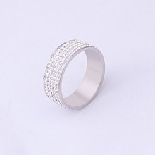 2020 venda jóias finas titânio aço anel de cristal completo feminino cristal de swarovskis moda romântico anel para mulher 2024 - compre barato