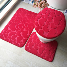 3pcs/set Printed Stone pattern Non-Slip Toilet Bathroom Mat Carpet Flannel Absorbent Pad Base Cover Toilet Cover Bath Mat ZCL51 2024 - buy cheap