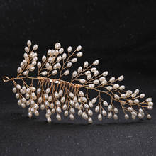 1 Pcs Handmade Gold Long Pearl Hair Combs Optimal Wedding Hair Accessories Bride Party Pearl Flower Tiara Hair Jewelry FS115 2024 - buy cheap