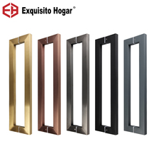 Manija cuadrada de puerta de cristal personalizado, manija grande de gabinete de acero inoxidable de madera de oro rosa ligero, 600MM 2024 - compra barato