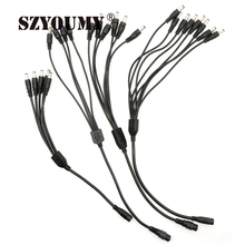 SZYOUMY 50pcs DC Power Jack 1 DC Female To 2/3/4/5/8 Male Plug Splitter Adapter Connector Cable For CCTV Camera LED Strip Light 2024 - buy cheap