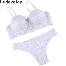 Ludevelop Woman Sexy Lingerie Lace Bra Gather Adjustable Intimate Push Up Young Bra And Panty Sets A B C Cup Deep V Underwear 2024 - buy cheap