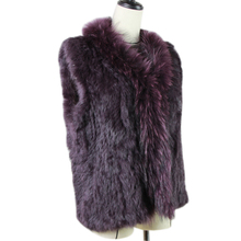 2019 new Women Genuine Natural Real rabbit fur Knitted Vests /Waistcoat/ gilet /coats with  Raccoon Fur collar vest 20 colors 2024 - buy cheap