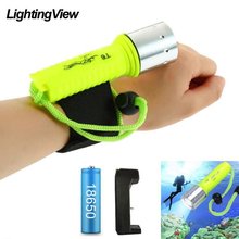 Lightingview Waterproof Scuba Diving Flashlight T6 for Diver Underwater Flash Light Powered by 18650 Battery  2000LM Torch 2024 - buy cheap