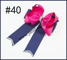 free shipping 50pcs 5''-6'' rhinestone cheerleading hair bows sparkles cute cheer hair clips 2024 - buy cheap