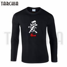 TARCHIA New Brand 2022 Specially Print China Letter Love Happiness Men's Long Sleeve T-Shirt 100% Cotton T Shirt Plus Size 2024 - buy cheap