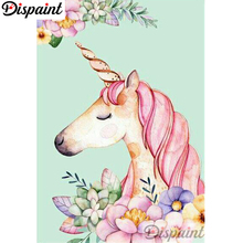 Dispaint Full cuadrado/redondo taladro 5D DIY pintura de diamante "unicornio de dibujos animados" bordado punto de cruz 3D decoración para el hogar A10510 2024 - compra barato