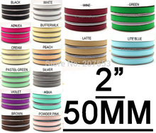 2" Inch (50mm) Solid Color Grosgrain Ribbon Band Tape Scrapbooking High Quality Free Shipping 2024 - buy cheap