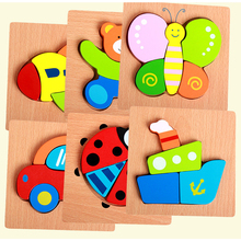 Mão do bebê agarrar brinquedos de quebra-cabeça de madeira tangram jigsaw board cartoon 3d quebra-cabeça brinquedos montessori brinquedo educativo 2024 - compre barato