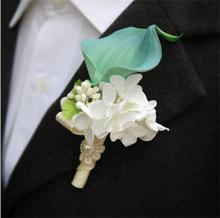 4 unids/lote DIY calla lily flores en ramillete novio padrino traje hombres flor alfiler para solapa broche de boda decoraciones 2024 - compra barato