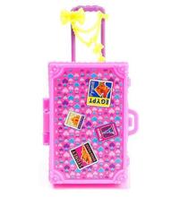 Шт. 1 шт.. пластиковый 3D милый Дорожный чемодан багажный чехол для куклы Барби кукольный домик мебель дом подарок игрушки детские игрушки 2024 - купить недорого