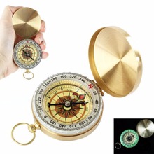 Luminous Camping Compass Copper Glow in the Dark Survival Gear Outdoor Tool Pocket Watch Compass for Hiking Climbing Travel 2024 - buy cheap