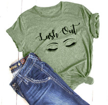 Футболка с надписью Lash Out, хлопковая Футболка с рисунком для визажистов, забавная футболка для косметолога, подарок, гранж, футболка для косметички 2024 - купить недорого
