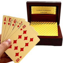 24 Kinds Gold/Silver Waterproof Plated Poker Premium Matte Plastic Board Games Playing Cards For Gift Collection with Wooden Box 2024 - buy cheap