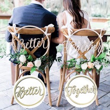 2pcs/set Wedding Decoration Bride Groom Chair Wood Signs Photo Props Rustic Wedding Wooden Chair Sign Pendant Wood Circle Set 2024 - buy cheap