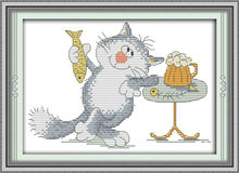 The cat's favorite (2) cross stitch kit cartoon 14ct 11ct count aida canvas stitches embroidery DIY handmade needlework plus 2024 - buy cheap