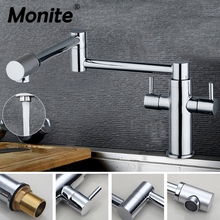 Monite Swivel Kitchen Sink Faucet Single Handle Hot And Cold Mixer Tap Chrome Finish Faucet Brass Folding Swivel Deck Mounted 2024 - buy cheap