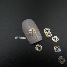 MS351-2 100pcs Gold Cute Flower Metal Sticker Nail Art Metal Sticker Nail Art Decoration Non-adhesive Sticker 2024 - buy cheap