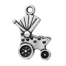 DoreenBeads Charm Pendants Baby Carriage Silver Color 19mm( 6/8") x 14mm( 4/8"), 30 PCs 2024 - buy cheap
