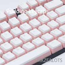PBT pudding Double Injection keycaps Double shot  pink black font For OEM Cherry MX Switches Mechanical Gaming Keyboard 104 ANSI 2024 - buy cheap