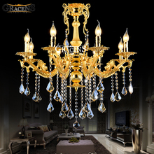 8 Lights Gold Crystal Chandelier Lighting Fixture Classic Alloy Chandeliers Crystals Lustre Hanging Lamp Candelabra for Foyer 2024 - buy cheap