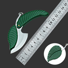 Mini fold leaf forma bolso faca de acampamento ao ar livre ferramenta de sobrevivência de acampamento criativo dobrável carro-estilo chaveiro faca 2024 - compre barato
