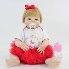 55cm Full Silicone Reborn Bebe Dolls Realistic 22" Vinyl Newborn Baby Toddler Princess Girl Waterproof Body Lovely Birthday Gift 2024 - buy cheap