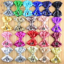 120Pcs Wholesale 4.3" Large Messy Sequin Knot Bows Boutique Embroidered Hair Bow Girls Hairpins Fashion Accessories 24 Colors 2024 - buy cheap