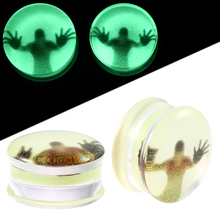 2PCS Acrylic Glow in the Dark Earrings Green Ear Plugs and Tunnels Flesh Tunnels Gauges Ear Expander Sexy Body Jewelry Piercings 2024 - buy cheap