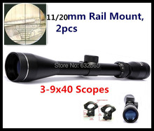 New Free Shipping Pro 3-9x40 Air Gun Riflescope Optics Tactical Hunting Mil Dot Reticle Rifle Scope + 2pcs 11 / 20 mm Free Mount 2024 - buy cheap