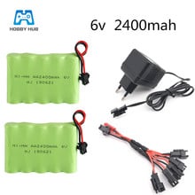 6v 2400mah Ni-MH battery with charger 5in1 cable for RC car guns tank trucks Rechargeable battery for electric toys group 6.0 v 2024 - buy cheap