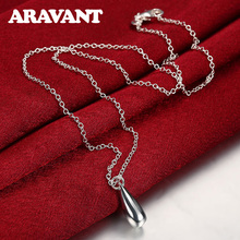 Collares con colgante de gota de agua para mujer, de plata 925 cadena pequeña, joyería 2024 - compra barato