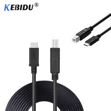Kebidu USB-C usb 3.1 tipo conector macho c para usb 2.0 b tipo cabo de dados masculino para o portátil do telefone celular para o disco rígido da impressora 2024 - compre barato