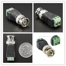 Conector sin soldadura BNC macho a Bloque de terminales de tornillo, conector coaxial Cat5 para cámara CCTV de vídeo Balun 2024 - compra barato