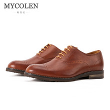MYCOLEN, zapatos de vestir hechos a mano para hombre, zapatos de cuero genuino para hombre, zapatos Oxford de fiesta de boda para hombre, zapatos tallados de marca de lujo 2024 - compra barato