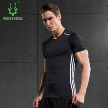 Vansydical Men's Fitness Sports Basketball Training Clothes Running Breathable Quick Drying Clothes T-Shirt Compression Tops 2024 - buy cheap