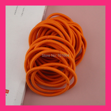 50PCS 4mm Orange Elastic Ponytail Holders with gluing connection,orange Elastic Hair Ties,BARGAIN for BULK 2024 - buy cheap