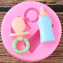 Molde de silicona 3D para Fondant, molde de silicona para hornear, decoración de pasteles, para pastel, botella de bebé 2024 - compra barato