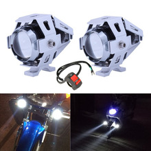 Faro LED para motocicleta 10W U5, Faro de espejo frontal para conducción, resistente al agua, interruptor de luz antiniebla, accesorios para coche, 12V, Plata 2024 - compra barato