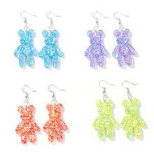 1pair Fashion Craft  Multicolor Violent bear Drop Earrings Resin earring for Birthday Gift Child  Girls Teens Jewelry 2024 - buy cheap