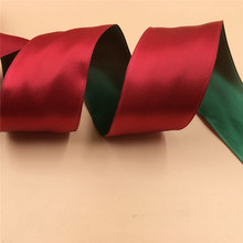Fio de cetim com borda para embalagem caixa de presente, 38mm x 25 jardas, verde reversa e vermelha 2024 - compre barato