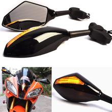 Motorcycle LED Turn Signal Rear View Side Mirrors For Honda CBR 250 600 1000 RR F3 F4 RC51/RVT1000R Suzuki SV650S Yamaha YZF R6 2024 - buy cheap