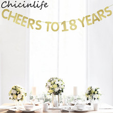 Chicinlife 1Set 18/21/30/40/50/60 Years Old Banner Adult Birthday Party Hanging Garland Bunting Anniversary Decoration Supplies 2024 - buy cheap
