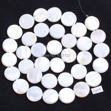 High Quality 11mm Pretty Natural White Shell MOP Coin Shape DIY Gems Loose Beads Strand 15" Jewelery Making w847 2024 - buy cheap